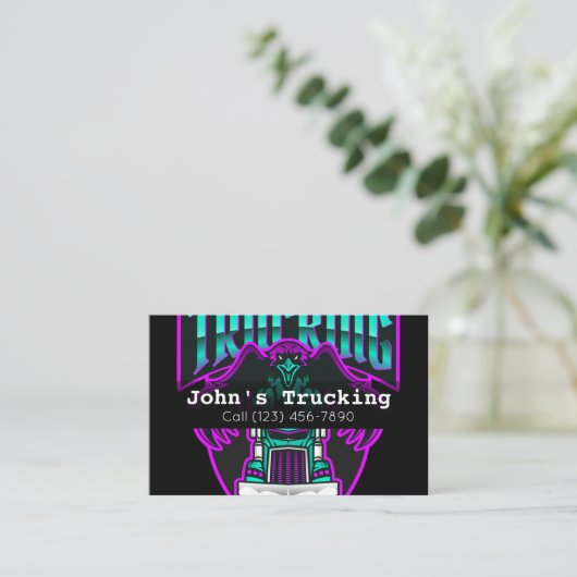 Werbung Trucking Company Services Hauling Business Visitenkarte (Stehend Vorderseite)