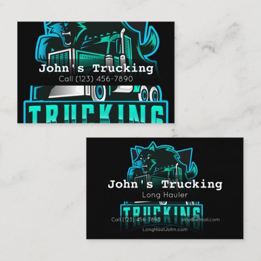 Werbung Trucking Company Services Hauling Business Visitenkarte (Vorne/Hinten)