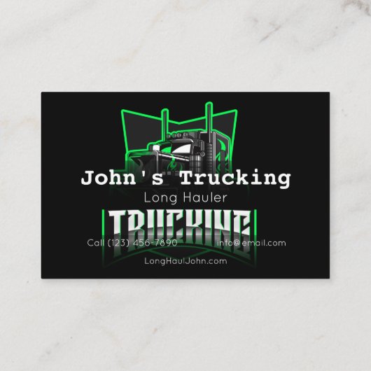 Werbung Trucking Company Services Hauling Business Visitenkarte (Rückseite)