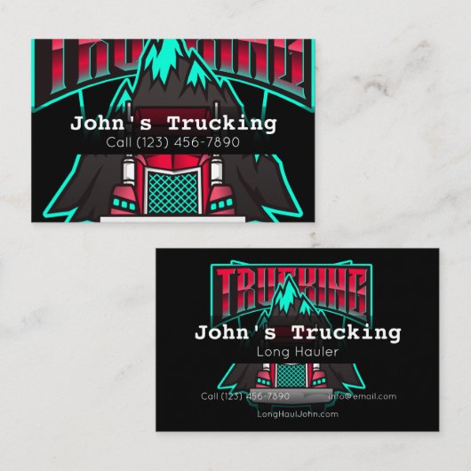 Werbung Trucking Company Services Hauling Business Visitenkarte (Vorne/Hinten)