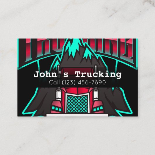 Werbung Trucking Company Services Hauling Business Visitenkarte (Vorderseite)