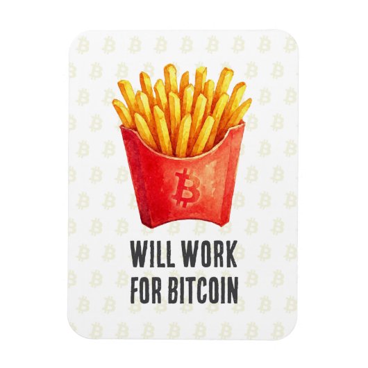 Werde arbeiten für Bitcoin Magnet (Vertikal)