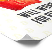 Werde arbeiten für Bitcoin Poster (Ecke)