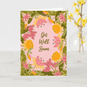 Werde Bald Gesund Blumen Karte (Gelbe Blume)