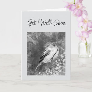 Werde Bald Gesund Wasserfarben Spatz Vogel im Wald Karte