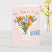 Werde bald wieder gesund Blumengebinde von uns Karte (Gelbe Blume)