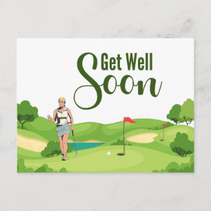 Werde bald wieder gesund, Golfer  Postkarte