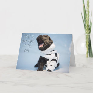 Werde bald wieder gesund, kleiner Hund Karte