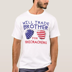 Werde Bruder Für Feuerwerk Kinder 4. Juli tauschen T-Shirt