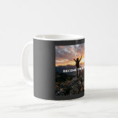 Werde das Licht Kaffeetasse (Vorderseite Links)