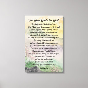 Werde das Warte/Liebe Gedicht/Stretched Canvas dru Leinwanddruck