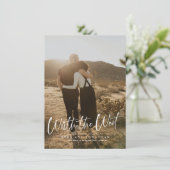 Werde das Warten eines Skripts Save the Date verzö (Stehend Vorderseite)