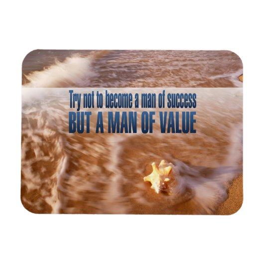 "Werde ein Mann von Wert" Inspiration Zitat Flexi Magnet (Horizontal)