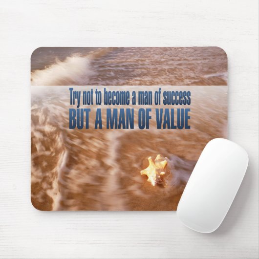 "Werde ein Mann von Wert" Inspiration Zitat Mousepad (Mit Mouse)