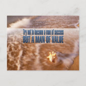 "Werde ein Mann von Wert" Inspiration Zitat Postkarte (Vorderseite)
