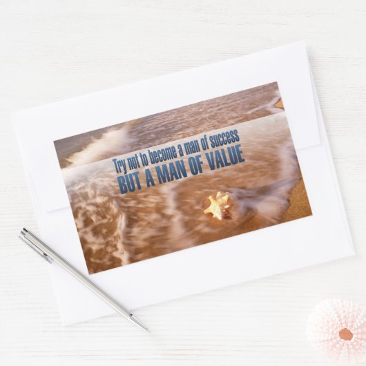 "Werde ein Mann von Wert" Inspiration Zitat Rechteckiger Aufkleber (Umschlag)