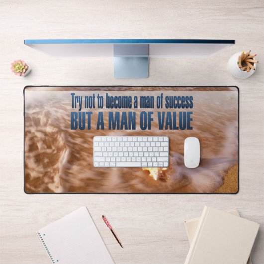 "Werde ein Mann von Wert" Inspiration Zitat Schreibtischunterlage (Büro 1)