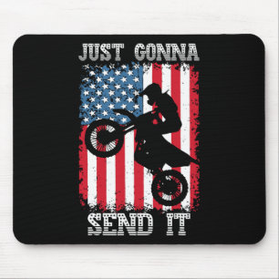 Werde es einfach senden Patriotisches Motocross Di Mousepad