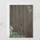 Werde Eukalyptus Greenery Brown Wood warten Einladung (Rückseite)