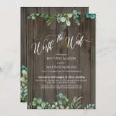 Werde Eukalyptus Greenery Brown Wood warten Einladung (Vorne/Hinten)