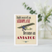 Werde Flugpilot Postkarte (Stehend Vorderseite)