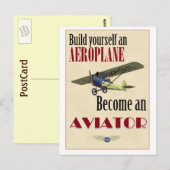 Werde Flugpilot Postkarte (Vorne/Hinten)