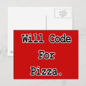 werde für Pizza programmieren Postkarte (Vorne/Hinten)