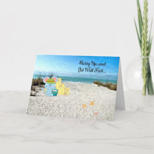 Werde Gesund Kind mit Maus, die Sandburgen baut Karte