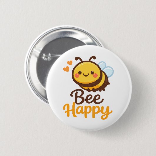 Werde glücklich button (Vorne & Hinten)