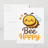Werde glücklich postkarte (Vorne/Hinten)