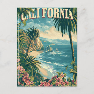 Werde groovy mit einem Retro-Kalifornien Postkarte