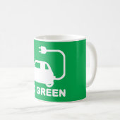Werde grün ~ Fahre Elektroautos Kaffeetasse (VorderseiteRechts)