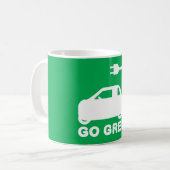 Werde grün ~ Fahre Elektroautos Kaffeetasse (Vorderseite Links)