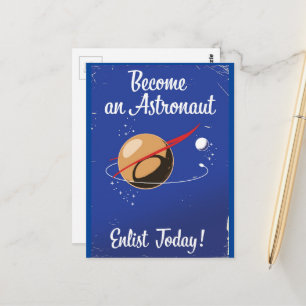 Werde heute Astronauten! Postkarte