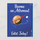 Werde heute Astronauten! Postkarte (Vorderseite)