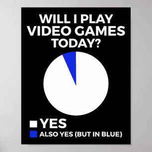 Werde ich heute Videospiele spielen Lustiger Gamer Poster