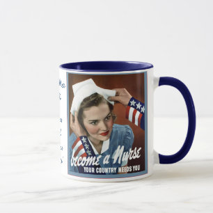 Werde Krankenschwester ~ Personalisierte Vintage-K Tasse