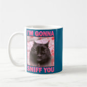 Werde lustige Brainrot-Katzen-Meme für Frau Mann s Kaffeetasse (Links)
