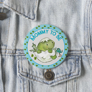 Werde-Mama-Süßigkeiten-Schlüpf-Dino-Baby-Party-But Button
