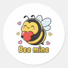 Werde Mein Süßer Dicker Hummel-Valentinstag-Wortsp Runder Aufkleber