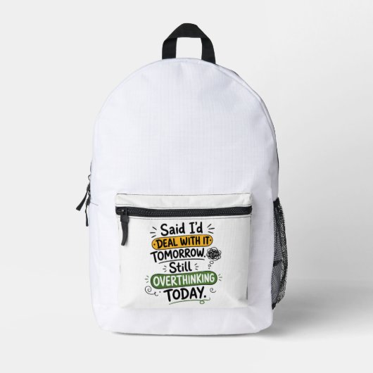 Werde mich morgen darum kümmern bedruckter rucksack (Vorderseite)