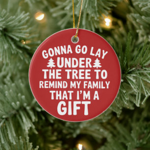 Werde mich unter den Baum legen, um meine Familie Keramik Ornament