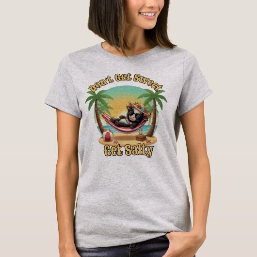 "Werde nicht süß, werde salzig" Kuh T-Shirt (Vorderseite)