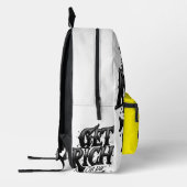 Werde reich oder stirb beim Versuch — Chrome-Typog Bedruckter Rucksack (Links)