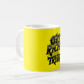 Werde reich oder stirb beim Versuch — Chrome-Typog Kaffeetasse (Vorderseite Links)