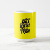 Werde reich oder stirb beim Versuch — Chrome-Typog Kaffeetasse (Mittel)