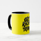 Werde reich oder stirb beim Versuch — Chrome-Typog Tasse (Vorderseite Links)