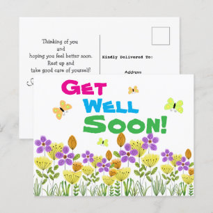 Werde schnell wieder gesund mit Farben  Postkarte