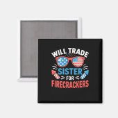 Werde Schwester Für Feuerwerkskörper Funny 4. Juli Magnet (Vorderseite/Rückseite)