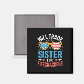 Werde Schwester Für Feuerwerkskörper Tauschen Lust Magnet (Vorderseite/Rückseite)